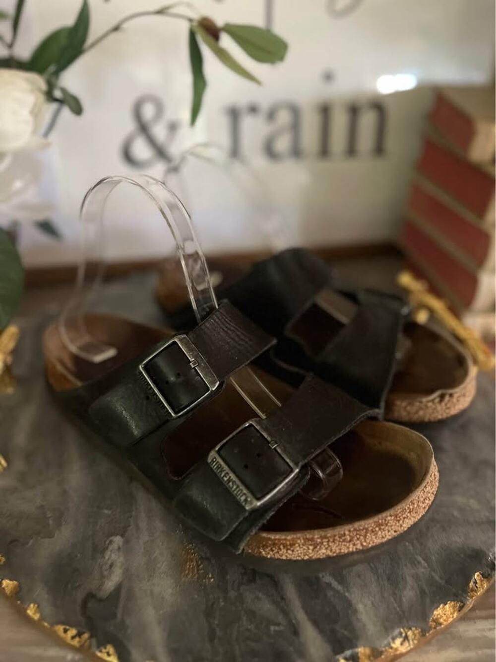 Birkenstock Arizona Sandals EU 39 Men’s 6-6.5 Women’s 8-8.5 Black Leather Buckle